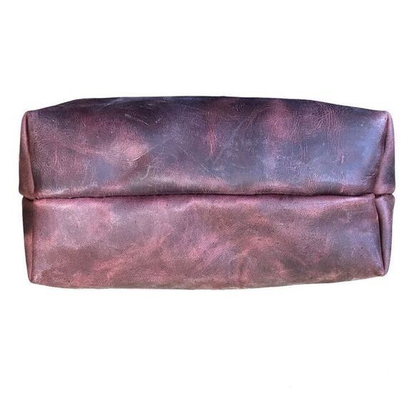 Full Grain Leather Tote in Wine - Picture 3 of 11